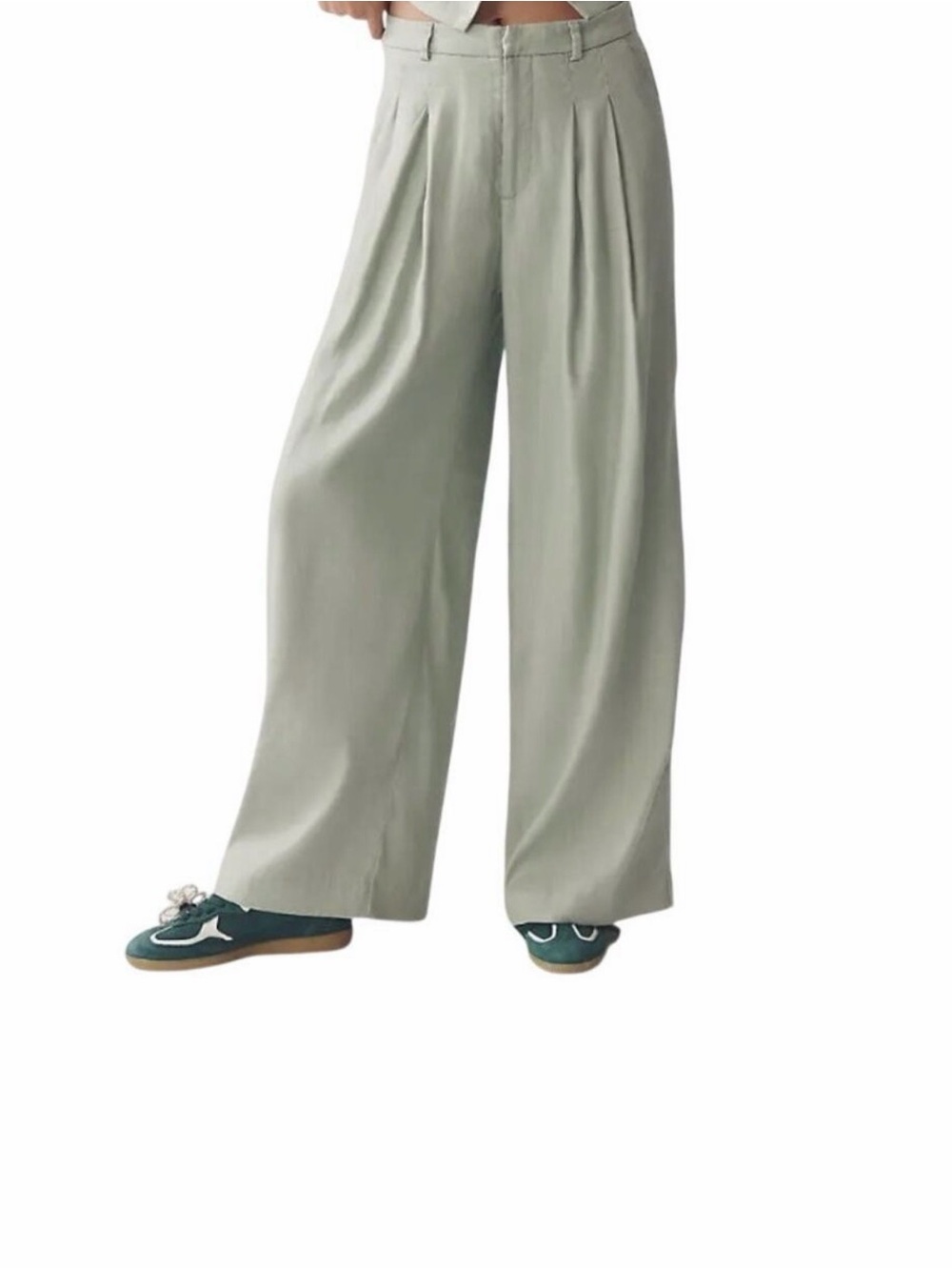 Anthropologie Maeve Wide Leg Linen Blend Pants Women’s Medium Sage